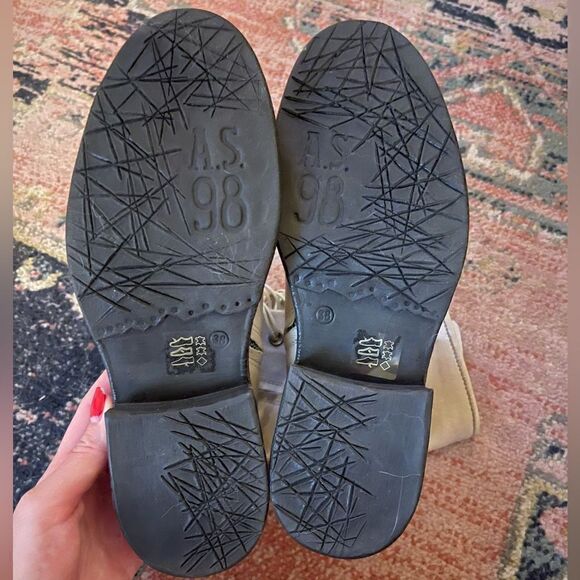 NWOT A.S 98 Faust Combat Ankle Boot Bone Color - Picture 5 of 8